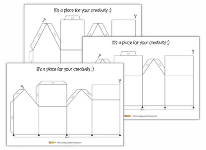 COLORING HOUSE PAPERCRAFT-PAPERZCRAFT