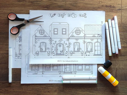 COLORING HOUSE PAPERCRAFT-PAPERZCRAFT