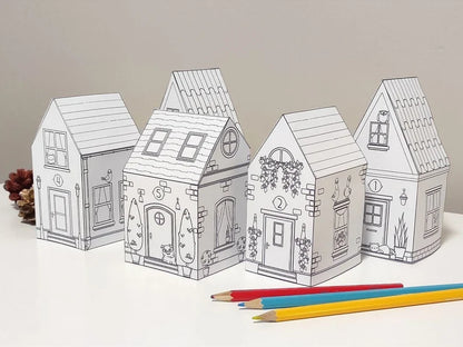 COLORING HOUSE PAPERCRAFT-PAPERZCRAFT