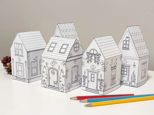 COLORING HOUSE PAPERCRAFT-PAPERZCRAFT